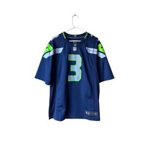 NIKE On Field - Seattle Seahawks Dark Blue RUSSELL WILSON #3 NFL Jersey - Size L